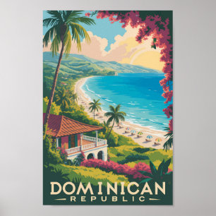 Illustration der Strände der Dominikanischen Repub Poster