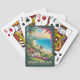 Illustration der Strände der Dominikanischen Repub Spielkarten