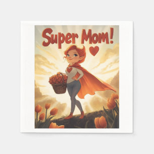 Illustration der Super-Mama Serviette