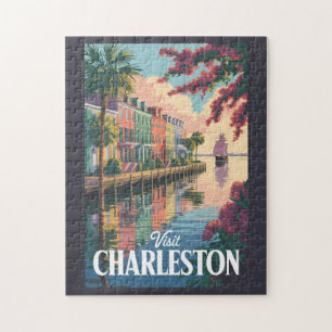 Illustration der Uferpromenade von Charleston Sout