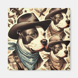 Illustration der Vintagen amerikanischen Pit Bull  Magnet