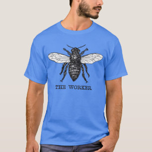 Illustration der Vintagen Arbeiterbiene T-Shirt