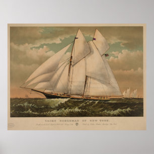 Illustration der Vintagen Schoner Yacht (1882) Poster