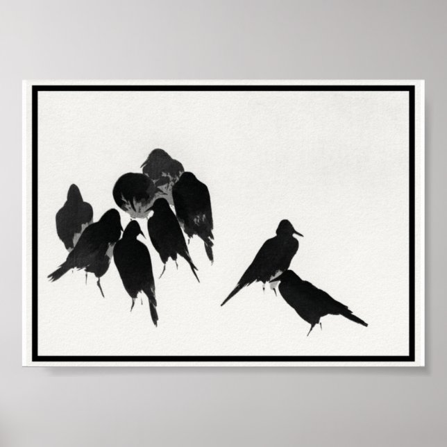 Illustration der Vintagen Tintenkrassen Poster (Vorne)
