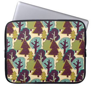 Illustration der Waldfarbdoodle-Bäume Laptopschutzhülle