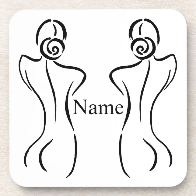 Illustration der weiblichen Kunst Thunder_Cove Getränkeuntersetzer (Vorderseite)