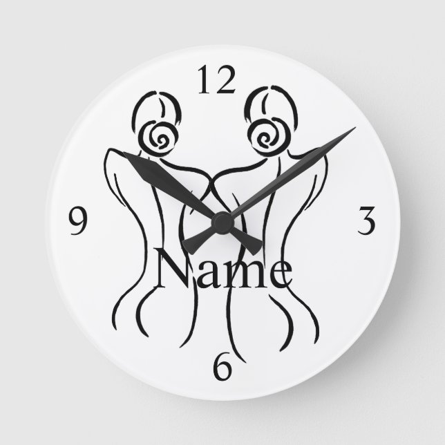 Illustration der weiblichen Kunst Thunder_Cove Runde Wanduhr (Vorderseite)