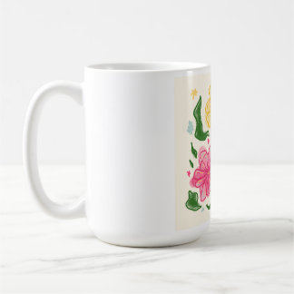 Illustration der Whimsikfarben-Blume - HandZeichn Kaffeetasse