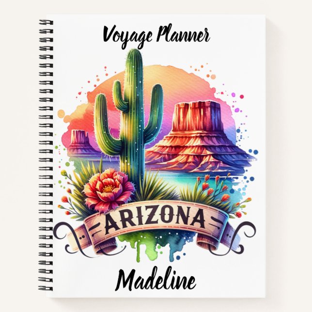Illustration der Wüste von Arizona Notizbuch (Vorderseite)