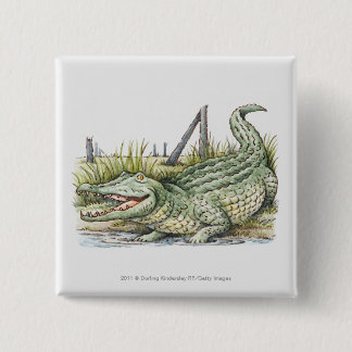 Illustration des Alligators auf dem Ufer Button