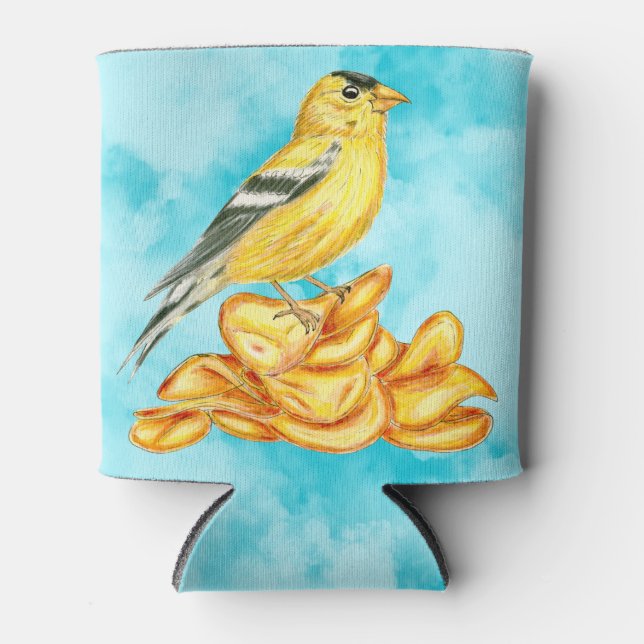 Illustration des amerikanischen Goldfinch Potato C Dosenkühler (Vorderseite)