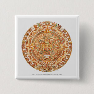 Illustration des aztekischen Sonnesteins Button