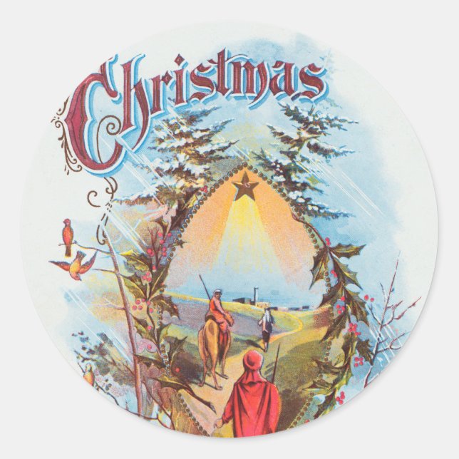 Illustration des biblischen Magi Holiday Runder Aufkleber (Vorderseite)
