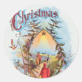 Illustration des biblischen Magi Holiday Runder Aufkleber