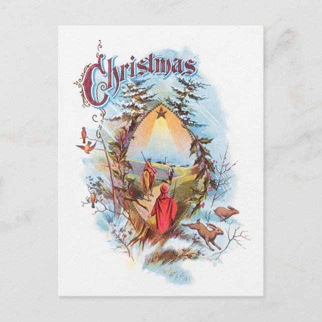 Illustration des biblischen Magis Postkarte (Vorderseite)