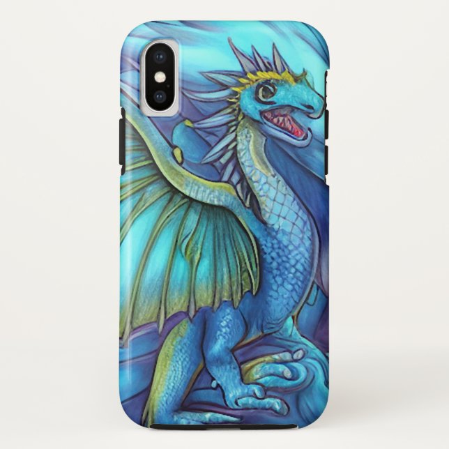 Illustration des blauen Fantasiedrachen Case-Mate iPhone Hülle (Rückseite)