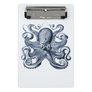 Illustration des blauen Kraken von Ernst Haeckel Mini Klemmbrett