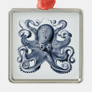 Illustration des blauen Kraken von Ernst Haeckel Ornament Aus Metall