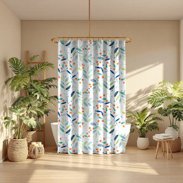 Illustration des botanischen Musters Pastel Wasser Duschvorhang