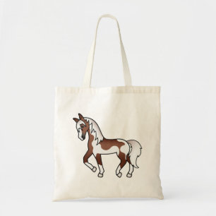 Illustration des braunen Pinto Trotting Cartoon Tragetasche