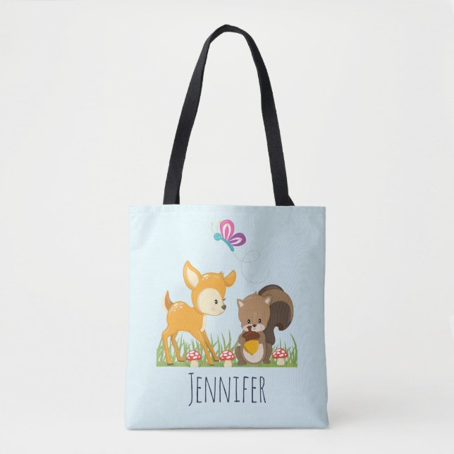 Illustration des Cartoon der niedlichen Waldbewohn Tasche (Vorderseite)