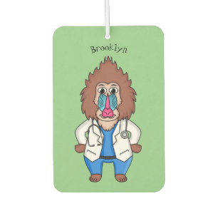 Illustration des Cartoon eines Funny mandrill Autolufterfrischer