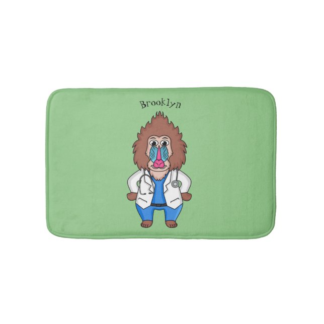 Illustration des Cartoon eines Funny mandrill Badematte (Vorderseite)