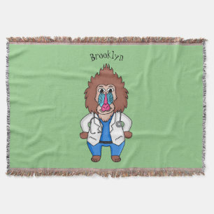 Illustration des Cartoon eines Funny mandrill Decke