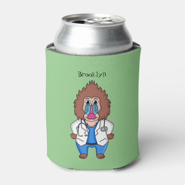 Illustration des Cartoon eines Funny mandrill Dosenkühler (Kanne Vorderseite)
