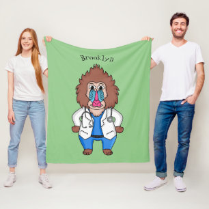 Illustration des Cartoon eines Funny mandrill Fleecedecke