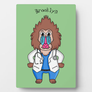 Illustration des Cartoon eines Funny mandrill Fotoplatte
