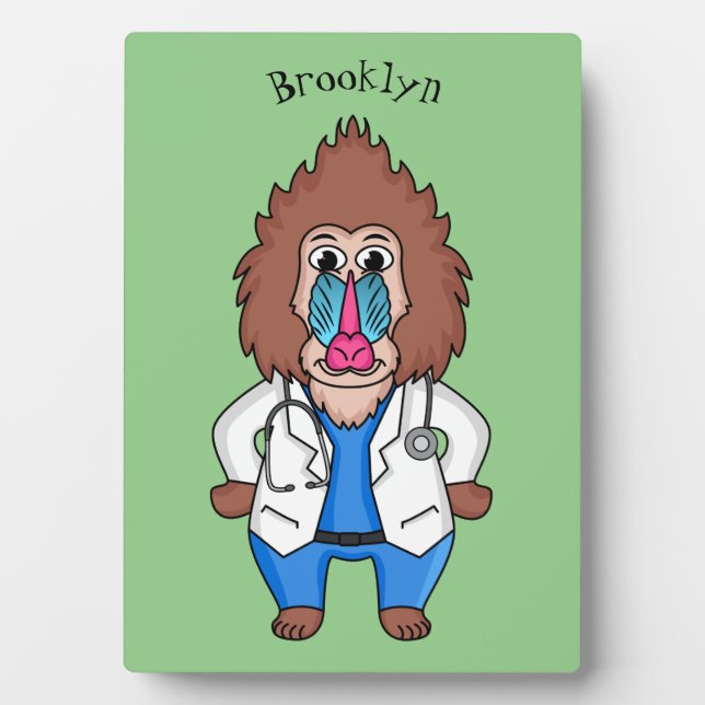 Illustration des Cartoon eines Funny mandrill Fotoplatte (Vorderseite)