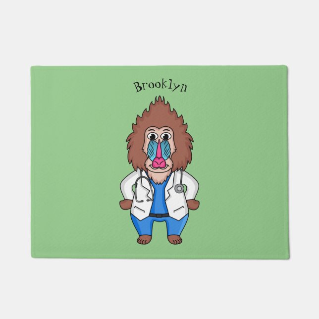 Illustration des Cartoon eines Funny mandrill Fußmatte (Vorderseite)