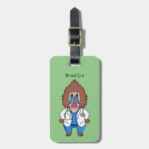 Illustration des Cartoon eines Funny mandrill Gepäckanhänger
