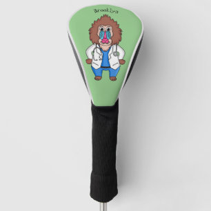 Illustration des Cartoon eines Funny mandrill Golf Headcover