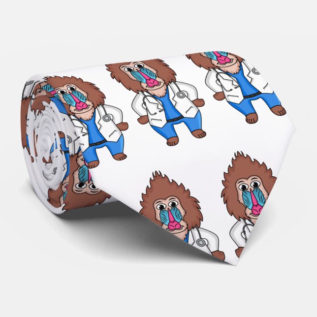 Illustration des Cartoon eines Funny mandrill Krawatte (Gerollt)