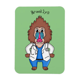 Illustration des Cartoon eines Funny mandrill Magnet