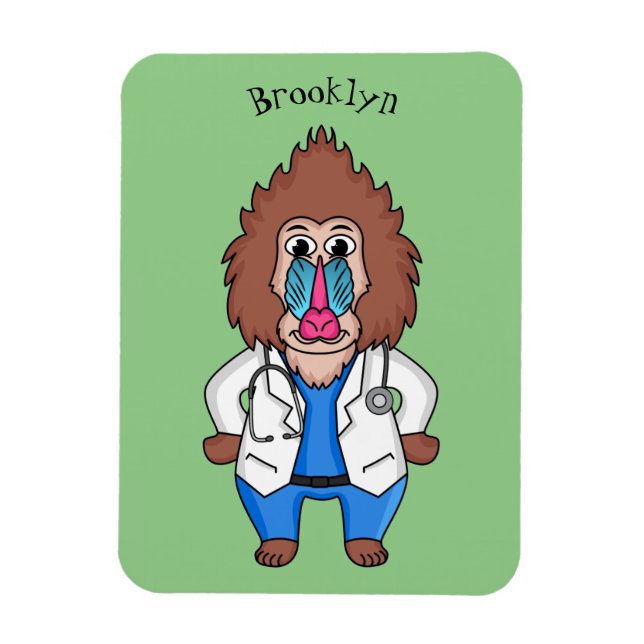 Illustration des Cartoon eines Funny mandrill Magnet (Vertikal)