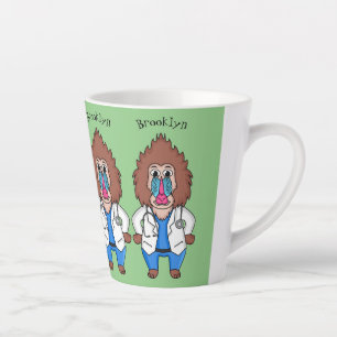 Illustration des Cartoon eines Funny mandrill Milchtasse