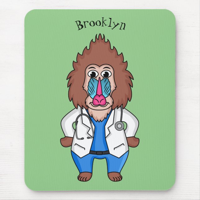 Illustration des Cartoon eines Funny mandrill Mousepad (Vorne)