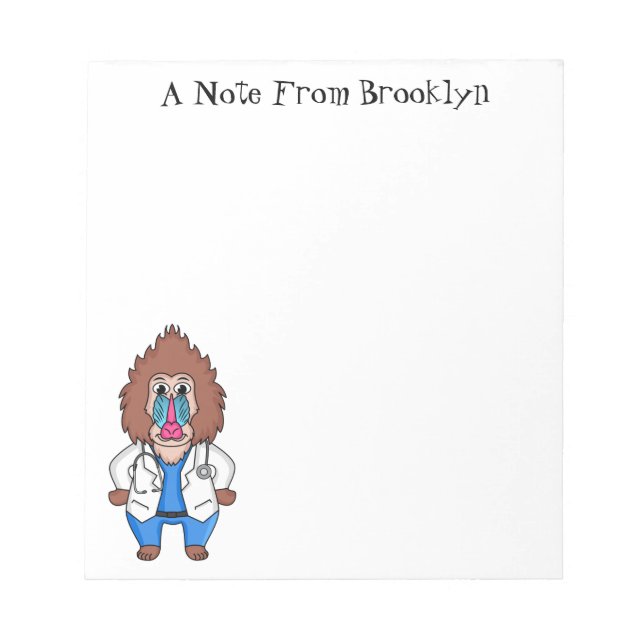 Illustration des Cartoon eines Funny mandrill Notizblock (Vorderseite)