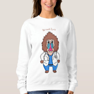 Illustration des Cartoon eines Funny mandrill Sweatshirt