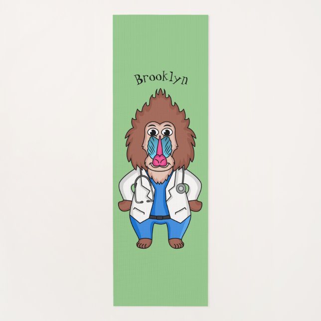 Illustration des Cartoon eines Funny mandrill Yogamatte (Vorderseite)