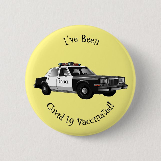 Illustration des Cartoon von Polizeiwagen Button (Vorderseite)