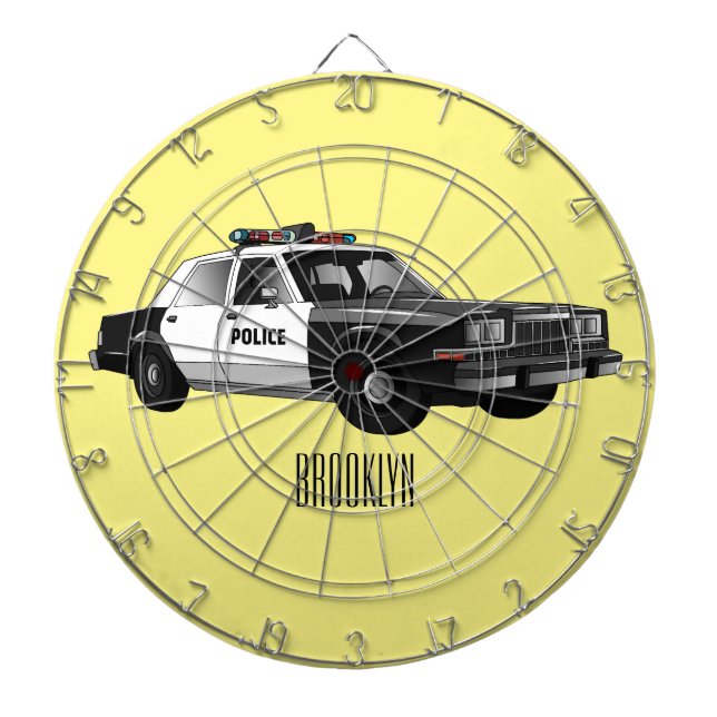 Illustration des Cartoon von Polizeiwagen Dartscheibe (vorne)