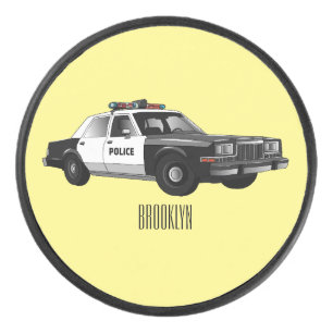 Illustration des Cartoon von Polizeiwagen Eishockey Puck