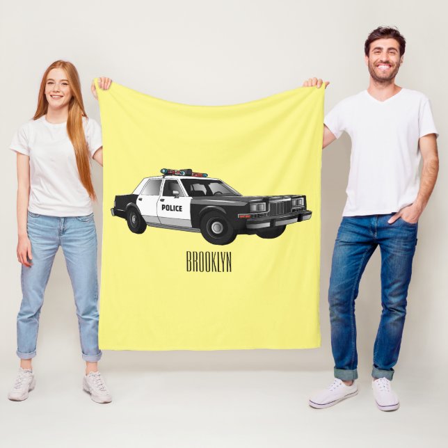 Illustration des Cartoon von Polizeiwagen Fleecedecke (Beispiel)