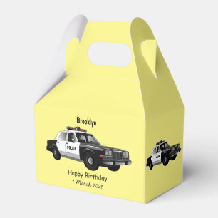 Illustration des Cartoon von Polizeiwagen Geschenkschachtel