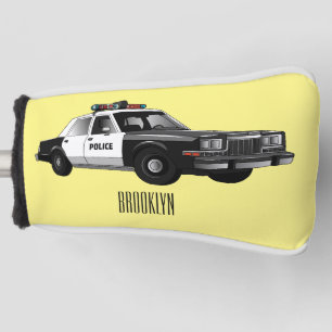 Illustration des Cartoon von Polizeiwagen Golf Headcover