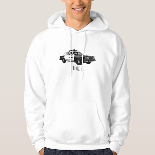 Illustration des Cartoon von Polizeiwagen Hoodie (Vorderseite)